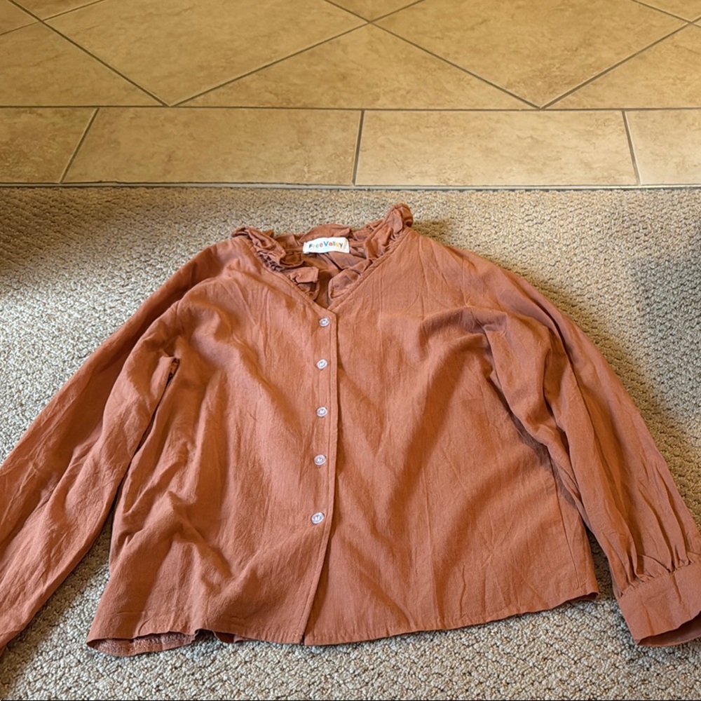 Pink Long Sleeve Boxy Mandarin Collar Shirt